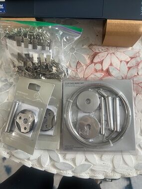 Curtain Wire Hanging Kit in Silver